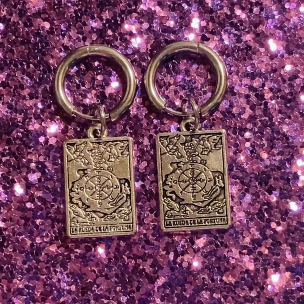 NEW Tarot Earrings l Wheel of Fortune Tarot Card l Rueda de la fortuna